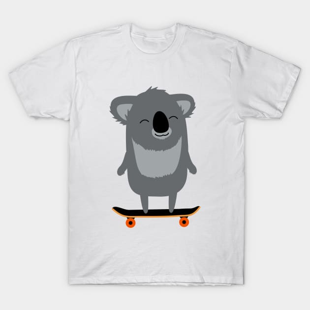 Koala skateboarding T-Shirt by hyperactive